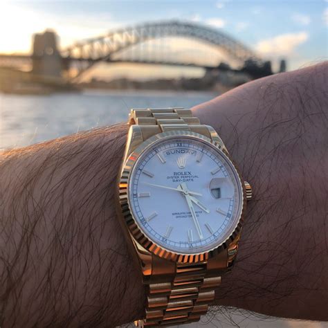 36mm presidential rolex on wrist